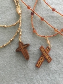 Mini Crosses with Beaded Necklaces $50.00 each